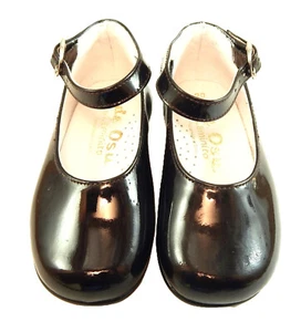 DE OSU - European -Baby Girls Brown Patent Leather Dress Shoes - Spain -Size 3-6 - Picture 1 of 5