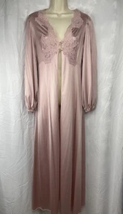 De Colección Tocador Nylon Rosa Vestido Bata Talla 32 Encaje Detalles Maxi Longitud 2 Botones - Imagen 1 de 7