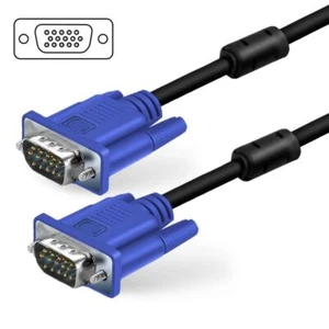 VGA 15Pin Monitor PC Cable Male to Male Cord For LCD Laptop HDTV TV QLED 3m 5m - Picture 1 of 3