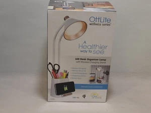 OttLite Wellness Series LED Desk Light Organizer Lamp & Wireless Charging Stand. - Picture 1 of 4