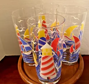 (4) MCM Vintage Culver Barca a Vela Barware-FARO-Bicchieri a Sfera Alta NAUTICA - Foto 1 di 10