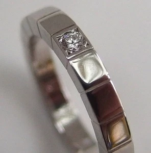  Cartier 18K White Gold Lanieres Ring 1PD Size USA 4.5-5 mint-condition - Picture 1 of 10