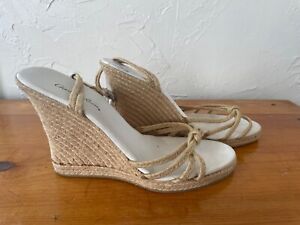 Charlotte Russe Espadrilles, White and Jute, Size 9
