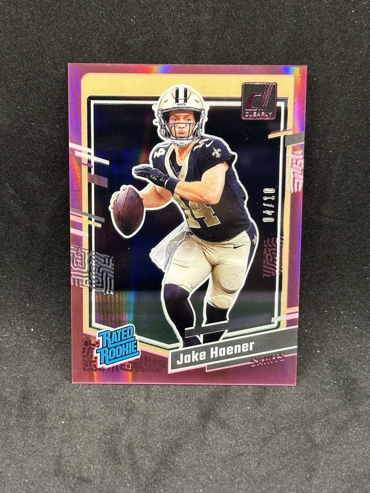 Jake Haener 2023 Clearly Donruss Rated Rookie #63 Pink #/10