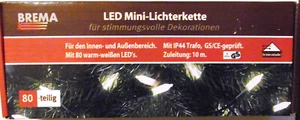 Brema 80er LED Lichterkette 80tlg warmweiss grünes Kabel innen/außen 10mZuleitun - Bild 1 von 1