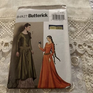 Butterick 4827 Misses Vestido Medieval Disfraz Costura Disfraz Talla 14-20 Sin Cortar FF - Imagen 1 de 3
