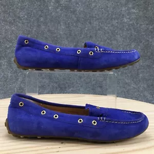 Sperry Shoes Womens 7 M Top Sider Slip On Moccasins Flats 9282252 Blue Suede - Picture 1 of 19