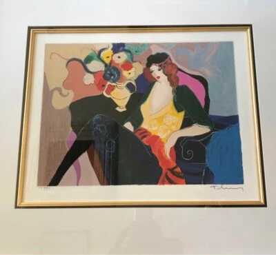 Itzchak Tarkay (Israel) Original Lithograph Print Embossing Signed ED35 Framed - Image 1 of 4