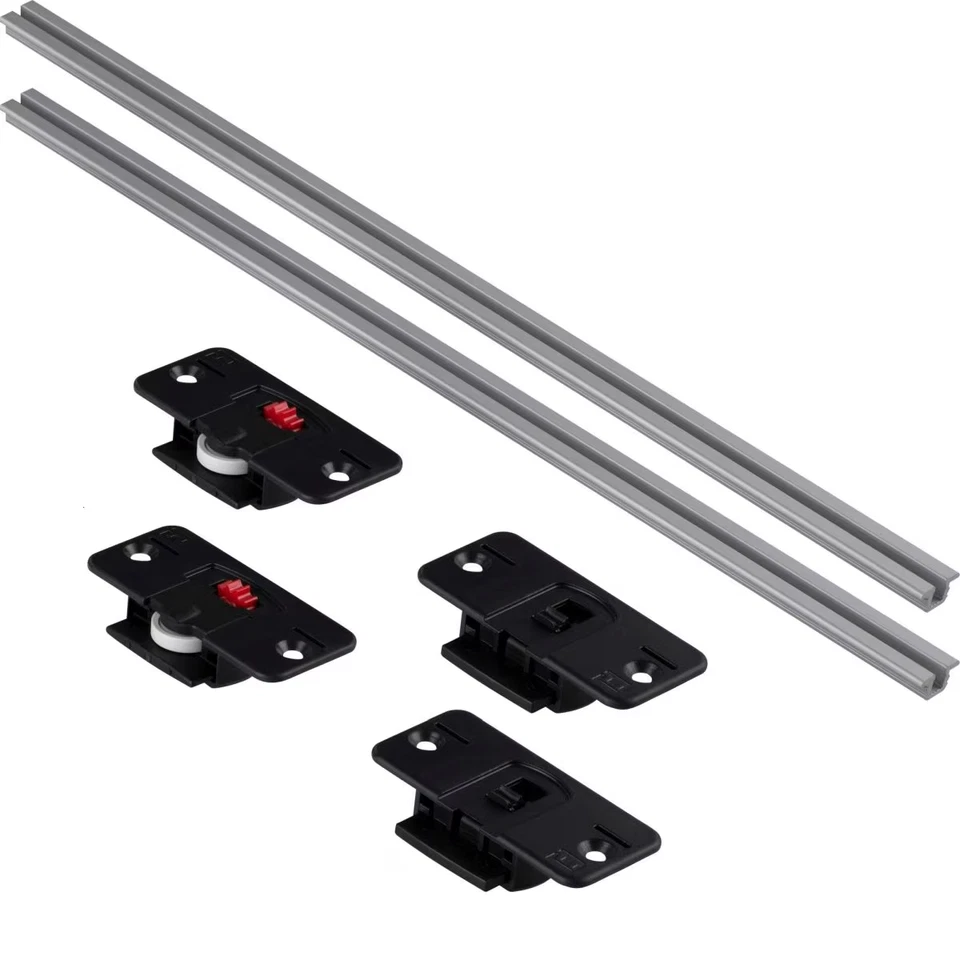 Schiebetürbeschlag Set Mobile Scorrevole Armadio Guida Alluminio Rullo 20 KG - Immagine 1 di 4