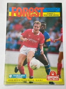 1991/92 NOTTINGHAM FOREST V WEST HAM UNITED 28-09-1991 DIVISIÓN 1 - Imagen 1 de 1