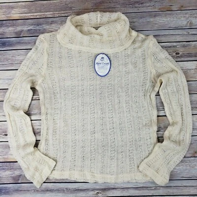 Nuevo Suéter Embudo April Cornell Marfil Encaje Cuello Tortuga Para Mujer Talla Grande Foto 1 de 4