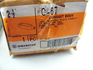 1 Bridgeport C-67 2 1/2" Tipo C Cuerpo Conducto Rígido Maleable - Imagen 1 de 5
