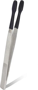 Tweezers Rubber Coated Pvc 'Soft Non Marring Flat Tips Lab Hobby Bead Craft Tool - Picture 1 of 12