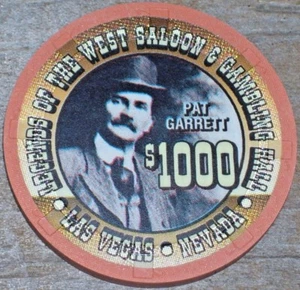 $1000 PAT GARRETT CHIP FROM LEGENDS OF THE WEST SALOON CASINO LAS VEGAS NV - Picture 1 of 2