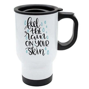 Viaje Taza - Siente The Rain en Su Piel - Blanco Acero Inoxidable - - Bild 1 von 1