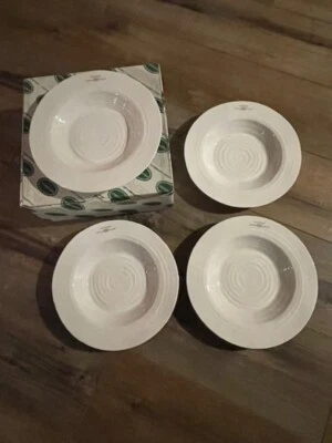 Portmeirion Sophie Conran White Rim Soup. Set of 4. New in Box. - Image 1 of 4