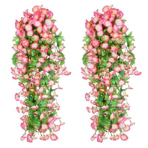 2PCS Artificial Hanging Flowers UV Resistant Fake Plastic Faux Hanging Plants... - Picture 1 of 7