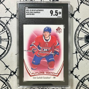 2021-22 UD SP Authentic COLE CAUFIELD Future Watch Limited Red SGC 9.5 #101 RC