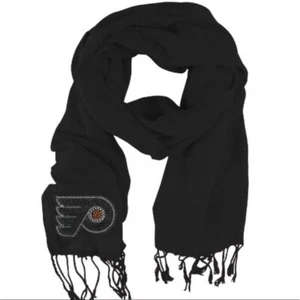 Philadelphia Flyers NHL Women's Crystal Logo Black Scarf - Picture 1 of 2