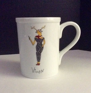 Pottery Barn Füchsin Rentier Becher ~ Porzellan ~ Neu mit Etikett - Bild 1 von 1