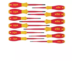 Wiha 12Pce SoftFinish® Electric SlimFix Pz, Ph, Slot & Torx Screwdrivers, 41003 - Picture 1 of 4