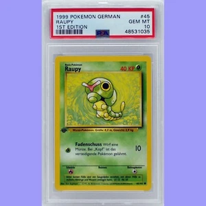 Pokemon 1st Edition Base Set German Caterpie (Raupy) 45/102 PSA 10 Gem Mint - Picture 1 of 4