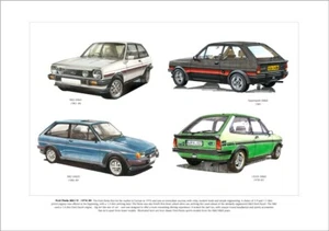 FORD FIESTA MkI/II 1976-89 Fine Art Print A3 Size - XR2 Mk1 Mk2 Supersport 1300S - Picture 1 of 1