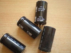 330UF 200V Snap in electrolytic capacitor NKL   pack 4  size 22 x 40mm   Z375 - Picture 1 of 1