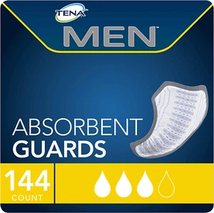 TENA Incontinence Guards for Men Moderate Absorbency, 48 Count, Pack of 3 - Picture 1 of 9