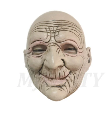 Maschera nonna adulta lattice testa piena nonna vecchia signora donna maschera di Halloween - Immagine 1 di 3