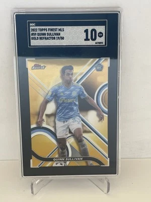 2022 Topps Finest MLS Gold Refractor Quinn Sullivan #19/50 SGC 10 - Image 1 of 3