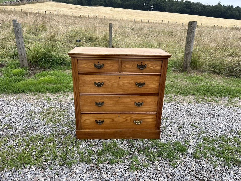 Edwardian Ash Chest of Drawers / Vintage Ash Chest / Rustic Ash Chest - Image 1 of 4