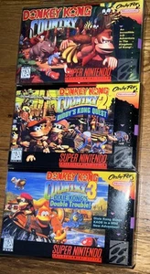 Donkey Kong Country 1 2 3 SuperNintendo SNES Game Repo Replacement Case Mini Box - Picture 1 of 4