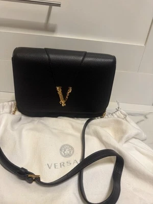 NWT Versace Virtus Mini White Quilted Leather Crossbody Bag with Gold Chain - Image 1 of 4