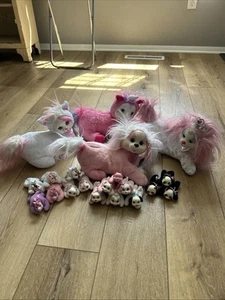 Puppy Kitty Pony Surprise LOT 4 Large Plush W/ 16 Babies Hard Face Dog Cat - Bild 1 von 9