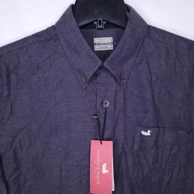 Camisa de franela Southern Marsh para hombre grande gris mezquite liso manga larga nueva con etiquetas Foto 1 de 4