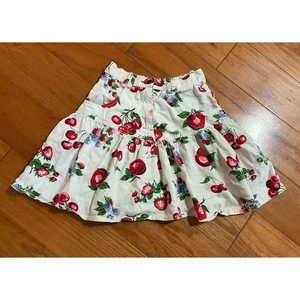 Vtg 90's Esprit Skirt Linen Cotton Berry Print Cherry Strawberry Size 9 Girls - Picture 1 of 7