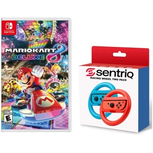 Mario Kart 8 Deluxe - Nintendo Switch + Sentriq Racing Wheel Joy Con Accesorios - Imagen 1 de 3