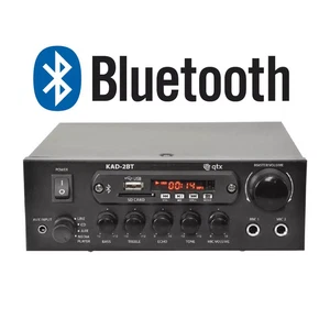 QTX Bluetooth Mini HiFi Amp | 2x55W Stereo Sound | USB, FM, AUX, Mic Input - Picture 1 of 4