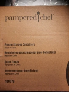 Lot of 2 Pampered Chef Freezer Storage Containers with Lids 100078 Quick Freeze - Picture 1 of 2