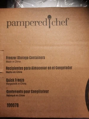 Lot of 2 Pampered Chef Freezer Storage Containers with Lids 100078 Quick Freeze - Image 1 of 2