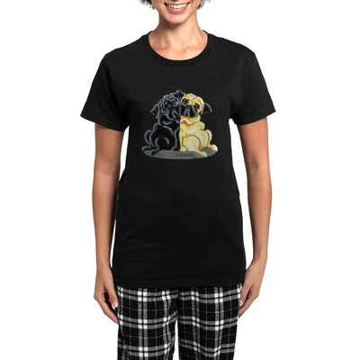 Pijama oscuro para mujer CafePress Black Fawn Pug (516115329) Foto 1 de 4