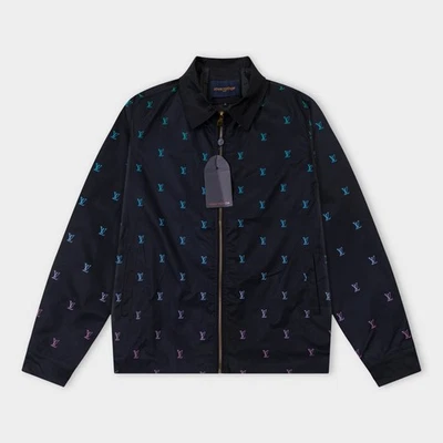 Men's Autumn/Winter Embroidered Logo Black Trench Coat Jacket 05 - Image 1 of 4