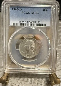 1963-D Washington Quarter-PCGS AU53 - Picture 1 of 2