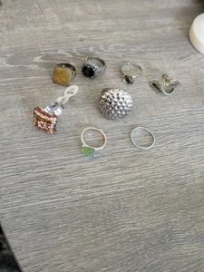 Vintage Kostüm Mode Ring 7 Stück - Bild 1 von 11