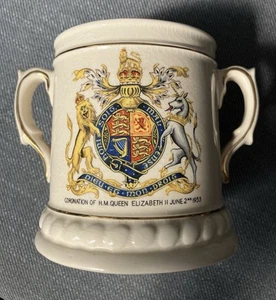 Brentleigh Ware Staffordshire Zweihenkel Tasse Krönung von Queen Elizabeth 1953 - Bild 1 von 5