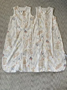 NWOT Lot of 2 Easter Bunny Floral 100% Cotton Sleep Sacks Size 12-18 Months - Picture 1 of 9