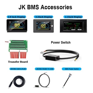 JK BMS 2"/3.2"/4.3" LCD Display RS485 Converter Adapter Power Switch Cable Lot - Picture 1 of 25