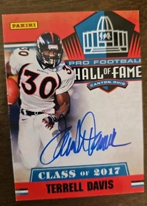Terrell Davis Signed Class Of 2017 Hall Of Fame IP Auto Denver Broncos - Picture 1 of 3