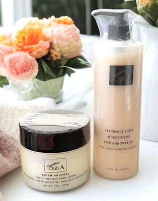 SIGNATURE A CLUB Lemon Souffle Body Creme Over 40 Only & Bath Shower Gel NEW - Image 1 of 4